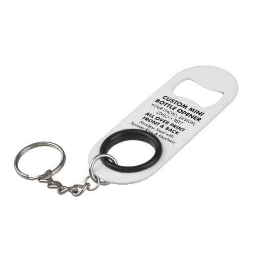 Aangepaste gepersonaliseerde Mini Bottle Opener w Mini Flessenopener (Voorkant Gekanteld)