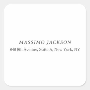 Aangepaste gepersonaliseerde minimalistische adres vierkante sticker