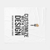 Aangepaste gepersonaliseerde minimalistische bedri fleece deken (Voorkant (Horizontaal))