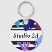 Aangepaste gepersonaliseerde Moderne Minimale Sleu Sleutelhanger (Voorkant)
