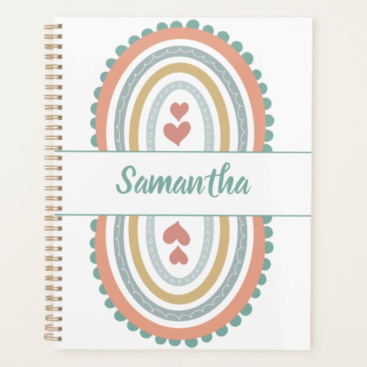 Aangepaste / gepersonaliseerde moderne regenboogpl planner (Voorkant)