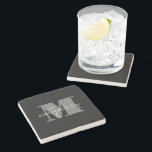 Aangepaste gepersonaliseerde Monogram Initiaal naa Stenen Onderzetter<br><div class="desc">Classic drink onderzetter is voorzien van uw monogram initiaal en familienaam eroverheen,  mooie gepersonaliseerde home decor of geven als cadeau! Wijzig de kleuren in overeenstemming met uw inrichting.</div>