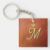 Aangepaste gepersonaliseerde monogram initiaal sleutelhanger (Voorkant)