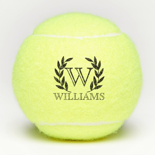 Aangepaste gepersonaliseerde Monogram & Naam Tennisballen (Voorkant)