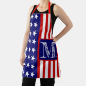 Aangepaste gepersonaliseerde monogram retro Amerik Schort (Insitu)