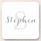 Aangepaste gepersonaliseerde monogram script naam bier onderzetter (Voorkant)