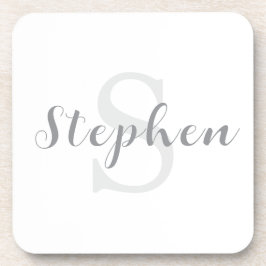 Aangepaste gepersonaliseerde monogram script naam bier onderzetter