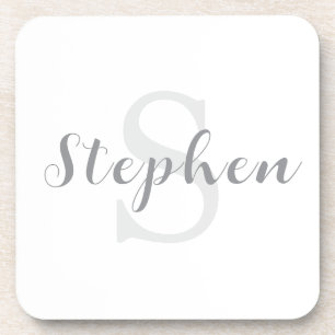 Aangepaste gepersonaliseerde monogram script naam  bier onderzetter