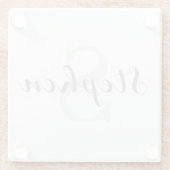 Aangepaste gepersonaliseerde monogram script naam glazen onderzetter (Achterkant)
