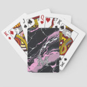 Aangepaste gepersonaliseerde monogram script naam  pokerkaarten (Achterkant)