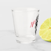 Aangepaste gepersonaliseerde monogram suikerschede shot glas (Links)