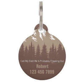 Aangepaste gepersonaliseerde Mountain Forest Lost Huisdierpenning