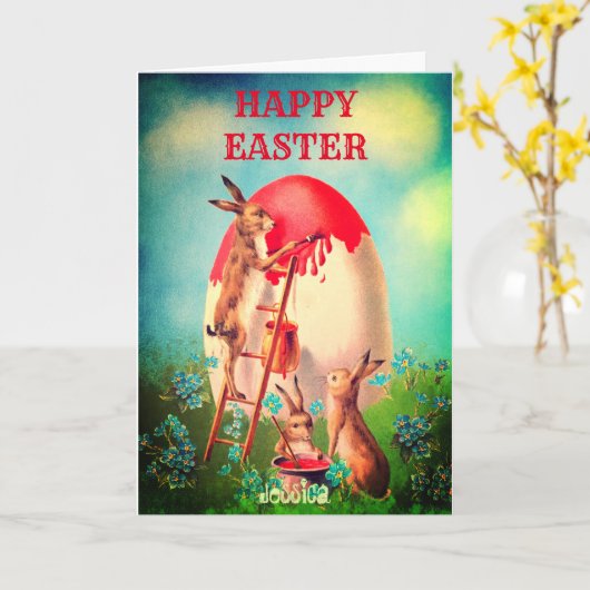 Aangepaste gepersonaliseerde naam EASTER Groeten Kaart (Gele Bloem)