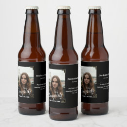 Aangepaste gepersonaliseerde naam, fotoafstudeerfe bier etiket