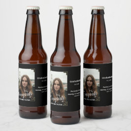 Aangepaste gepersonaliseerde naam, fotoafstudeerfe bier etiket