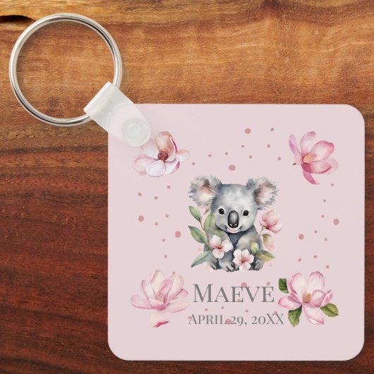 Aangepaste gepersonaliseerde naam Geboortedatum Ko Sleutelhanger (Voorkant)