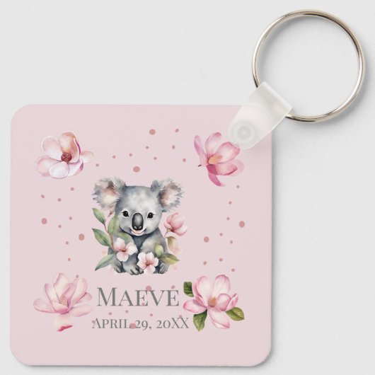 Aangepaste gepersonaliseerde naam Geboortedatum Ko Sleutelhanger (Achterkant)