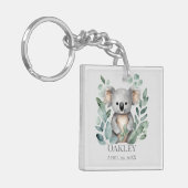 Aangepaste gepersonaliseerde naam Geboortedatum Ko Sleutelhanger (Voorkant Links)