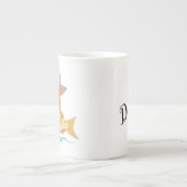 Aangepaste gepersonaliseerde naam Goldfish Coffee  Porselein Kop (Voorkant)