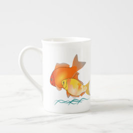 Aangepaste gepersonaliseerde naam Goldfish Coffee Porselein Kop