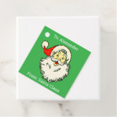 Aangepaste gepersonaliseerde naam Green Santa Clau Bedankjes Labels (In situ)