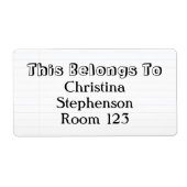 Aangepaste gepersonaliseerde naam Grote Bookplate/ Etiket (Voorkant)