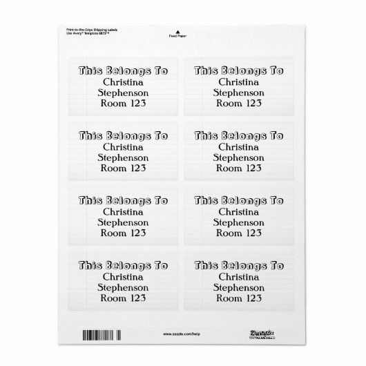 Aangepaste gepersonaliseerde naam Grote Bookplate/ Etiket (Full Sheet)