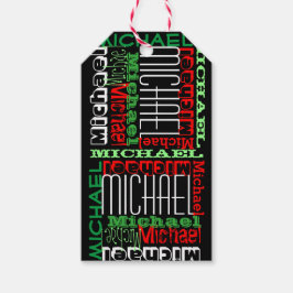 Aangepaste gepersonaliseerde naam Kinder kerst Cadeaulabel