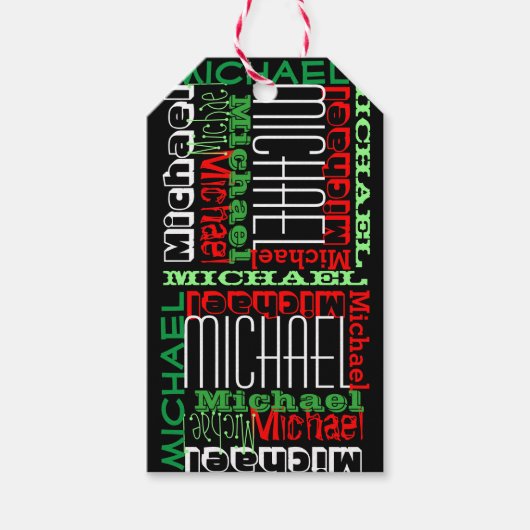 Aangepaste gepersonaliseerde naam Kinder kerst Cadeaulabel (Voorkant)