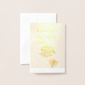 Aangepaste/gepersonaliseerde naam Ladybug Meisje B Folie Kaarten (Met envelop)