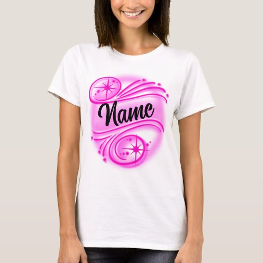 Aangepaste gepersonaliseerde naam Roze T-shirt (Voorkant)