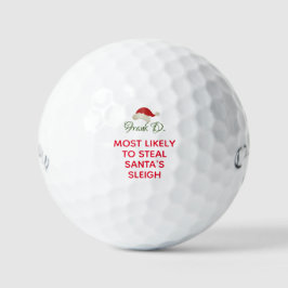 Aangepaste gepersonaliseerde naam Santa Hat Christ Golfballen