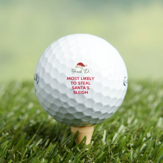 Aangepaste gepersonaliseerde naam Santa Hat Christ Golfballen (Insitu Shirt)