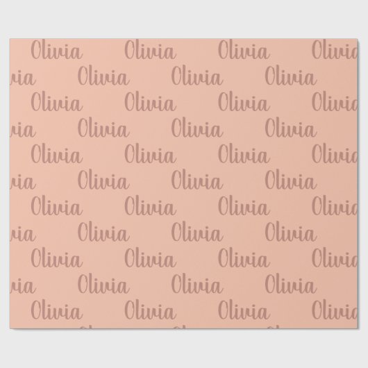 Aangepaste gepersonaliseerde naam Schattige Roos G Cadeaupapier (Vlak)