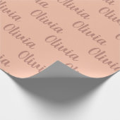 Aangepaste gepersonaliseerde naam Schattige Roos G Cadeaupapier (Hoek)