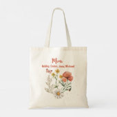 Aangepaste gepersonaliseerde naam Wildflower Flora Tote Bag (Achterkant)