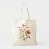 Aangepaste gepersonaliseerde naam Wildflower Flora Tote Bag (Voorkant)