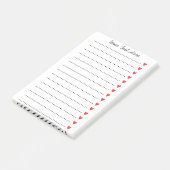 Aangepaste gepersonaliseerde notities met rode har post-it® notes (Schuin)