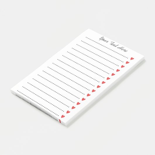 Aangepaste gepersonaliseerde notities met rode har post-it® notes (Schuin)