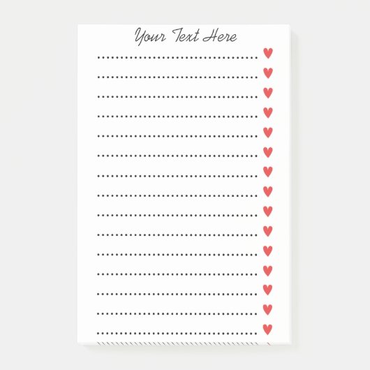 Aangepaste gepersonaliseerde notities met rode har post-it® notes (Voorkant)