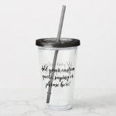 Aangepaste gepersonaliseerde offerte Gezegde Moder Acryl Drinkbeker (Achterkant)