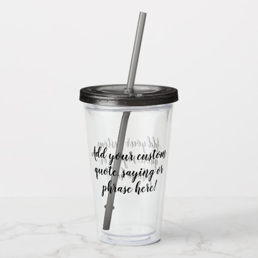 Aangepaste gepersonaliseerde offerte Gezegde Moder Acryl Drinkbeker (Achterkant)