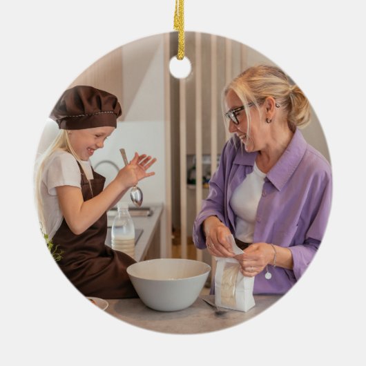 Aangepaste gepersonaliseerde oma Sinterklaas Kerst Keramisch Ornament (Achterkant)