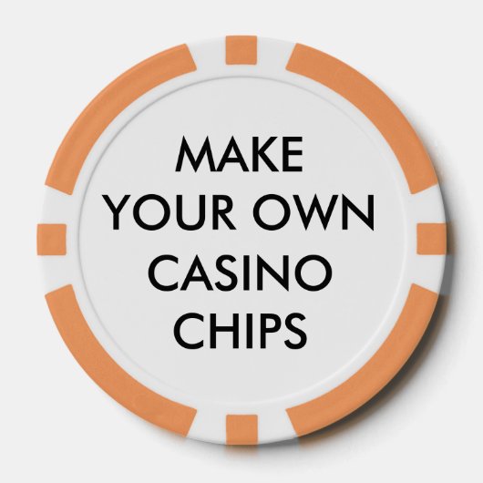 Aangepaste gepersonaliseerde ORANJE POKER CASINO C Pokerchips (Voorkant)