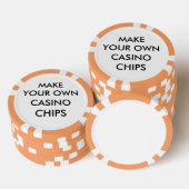 Aangepaste gepersonaliseerde ORANJE POKER CASINO C Pokerchips (Opstapeling)