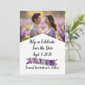 Aangepaste gepersonaliseerde Paarse Lila Save the  (Staand voorkant)