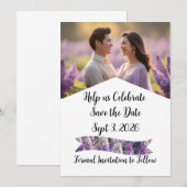 Aangepaste gepersonaliseerde Paarse Lila Save the  (Voorkant / Achterkant)