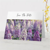 Aangepaste gepersonaliseerde Paarse Lila Save the  Kaart (Gele Bloem)