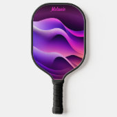 Aangepaste gepersonaliseerde Paarse & roze golven Pickleball Paddle (Achterkant)