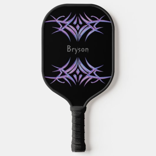 Aangepaste gepersonaliseerde Paarse Tribal Design Pickleball Paddle (Voorkant)